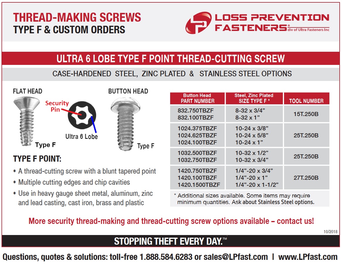 Type F Thread Cutting Security screw