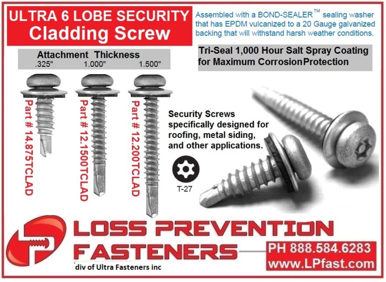 Screws Tek Loss Prevention Fasteners