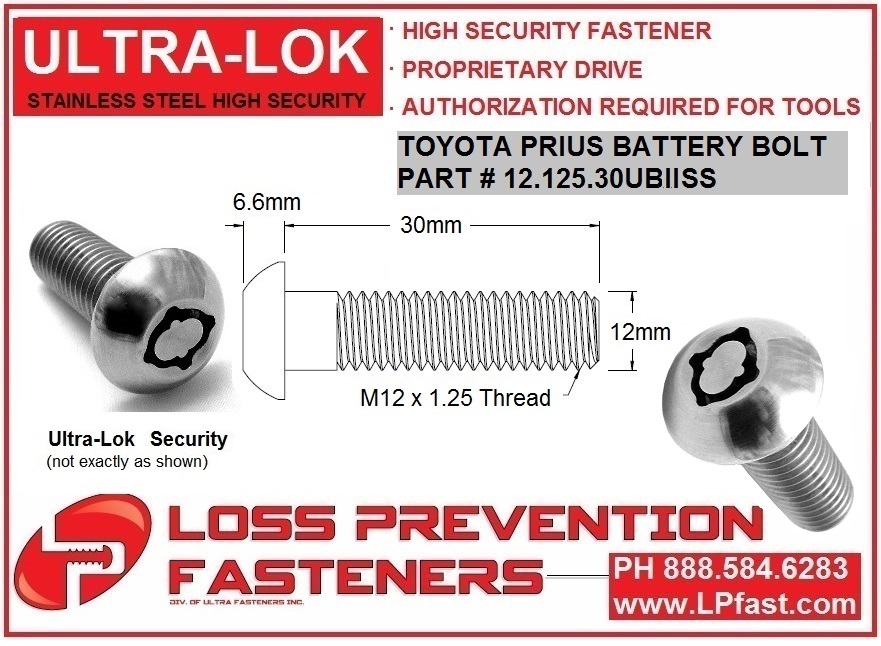 Toyota Prius Security Battery Bolt UltraLokII