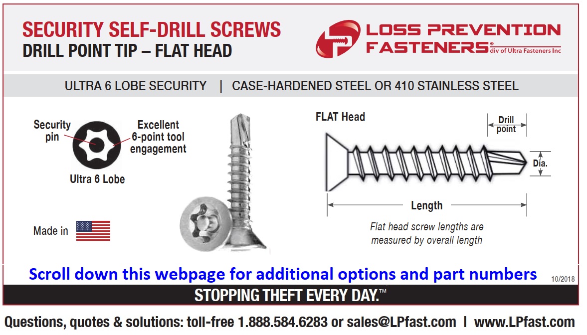 Drill Point FLAT head Security screws
